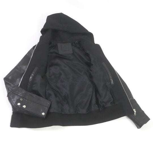 GIVENCHY Hoodie BM00QL611V Main: 91% rayon, Main: 7% nylon, Main: 2% polyurethane, Part: Cupra, cotton, polyester Sleeves: Cowhide black mens 44 Used Authentic