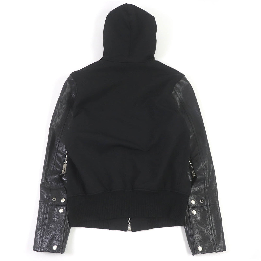 GIVENCHY Hoodie BM00QL611V Main: 91% rayon, Main: 7% nylon, Main: 2% polyurethane, Part: Cupra, cotton, polyester Sleeves: Cowhide black mens 44 Used Authentic
