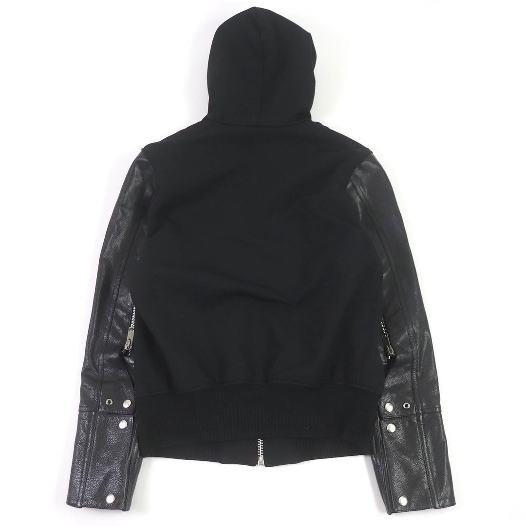 GIVENCHY Hoodie BM00QL611V Main: 91% rayon, Main: 7% nylon, Main: 2% polyurethane, Part: Cupra, cotton, polyester Sleeves: Cowhide black mens 44 Used Authentic