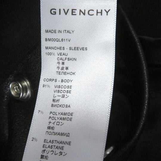 GIVENCHY Hoodie BM00QL611V Main: 91% rayon, Main: 7% nylon, Main: 2% polyurethane, Part: Cupra, cotton, polyester Sleeves: Cowhide black mens 44 Used Authentic
