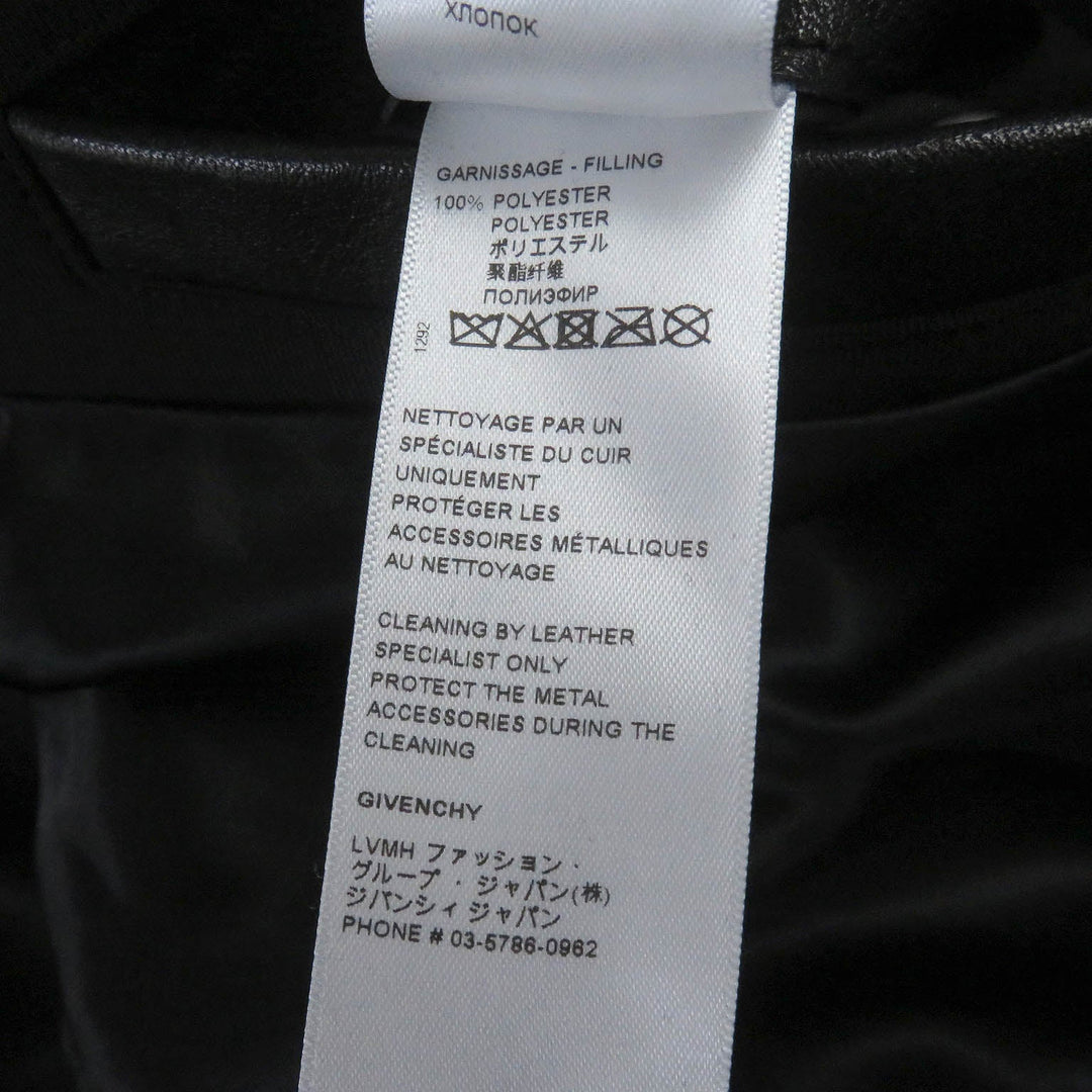 GIVENCHY Hoodie BM00QL611V Main: 91% rayon, Main: 7% nylon, Main: 2% polyurethane, Part: Cupra, cotton, polyester Sleeves: Cowhide black mens 44 Used Authentic