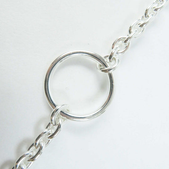 HERMES Necklace Main�FAG925 Silver Chene Dunkle Punk Women Used Authentic