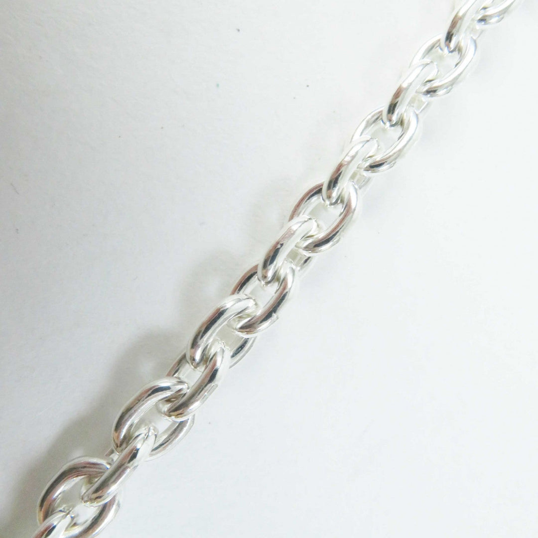 HERMES Necklace Main�FAG925 Silver Chene Dunkle Punk Women Used Authentic