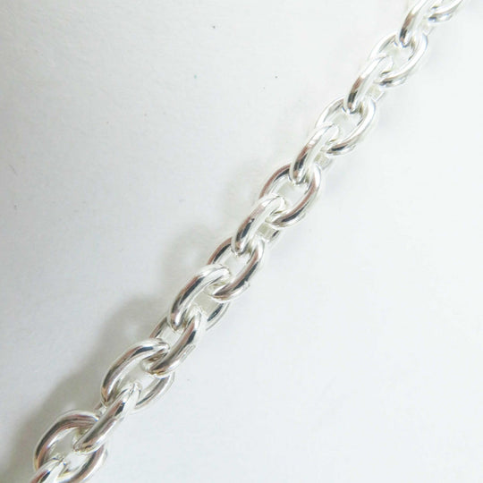 HERMES Necklace Main�FAG925 Silver Chene Dunkle Punk Women Used Authentic