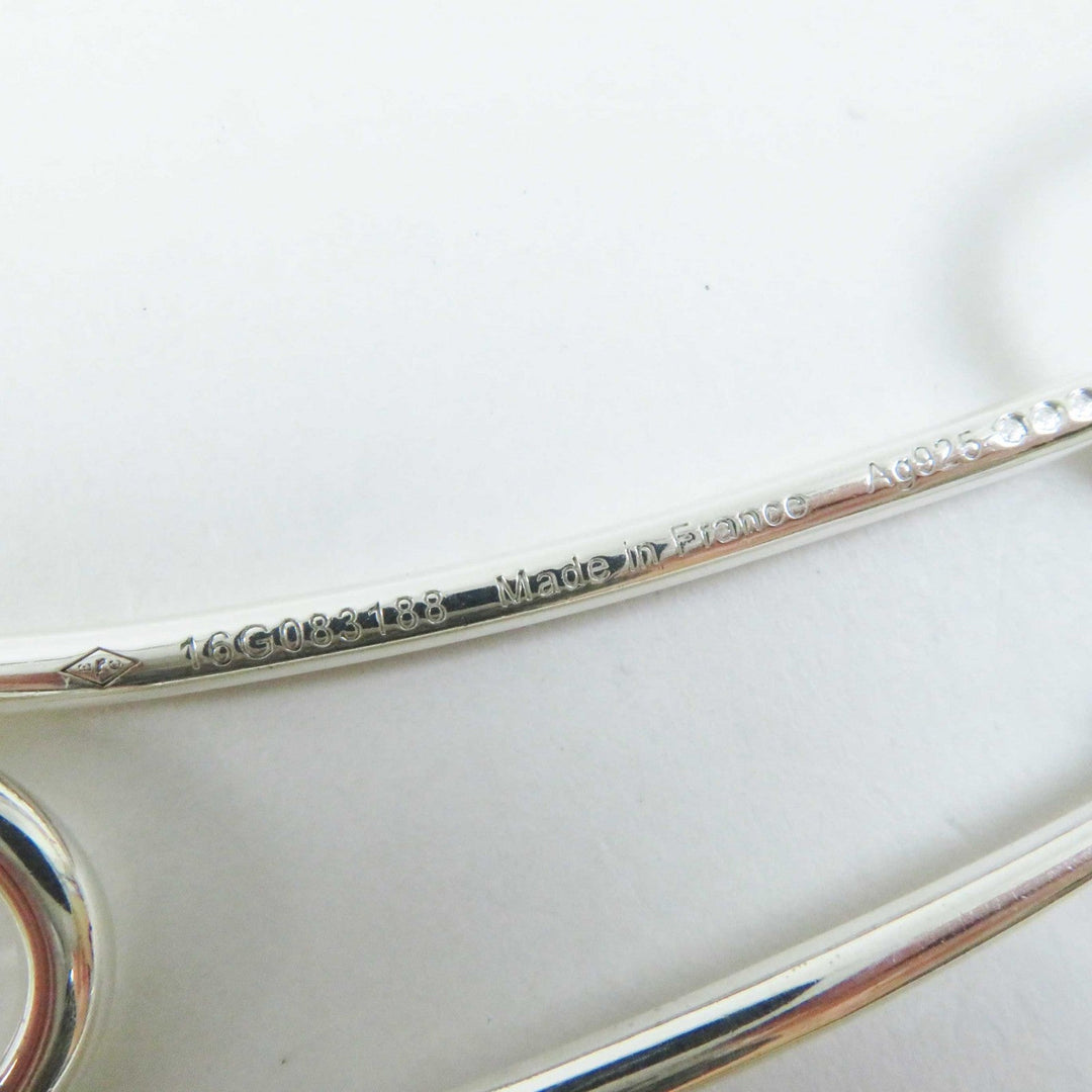 HERMES Necklace Main�FAG925 Silver Chene Dunkle Punk Women Used Authentic