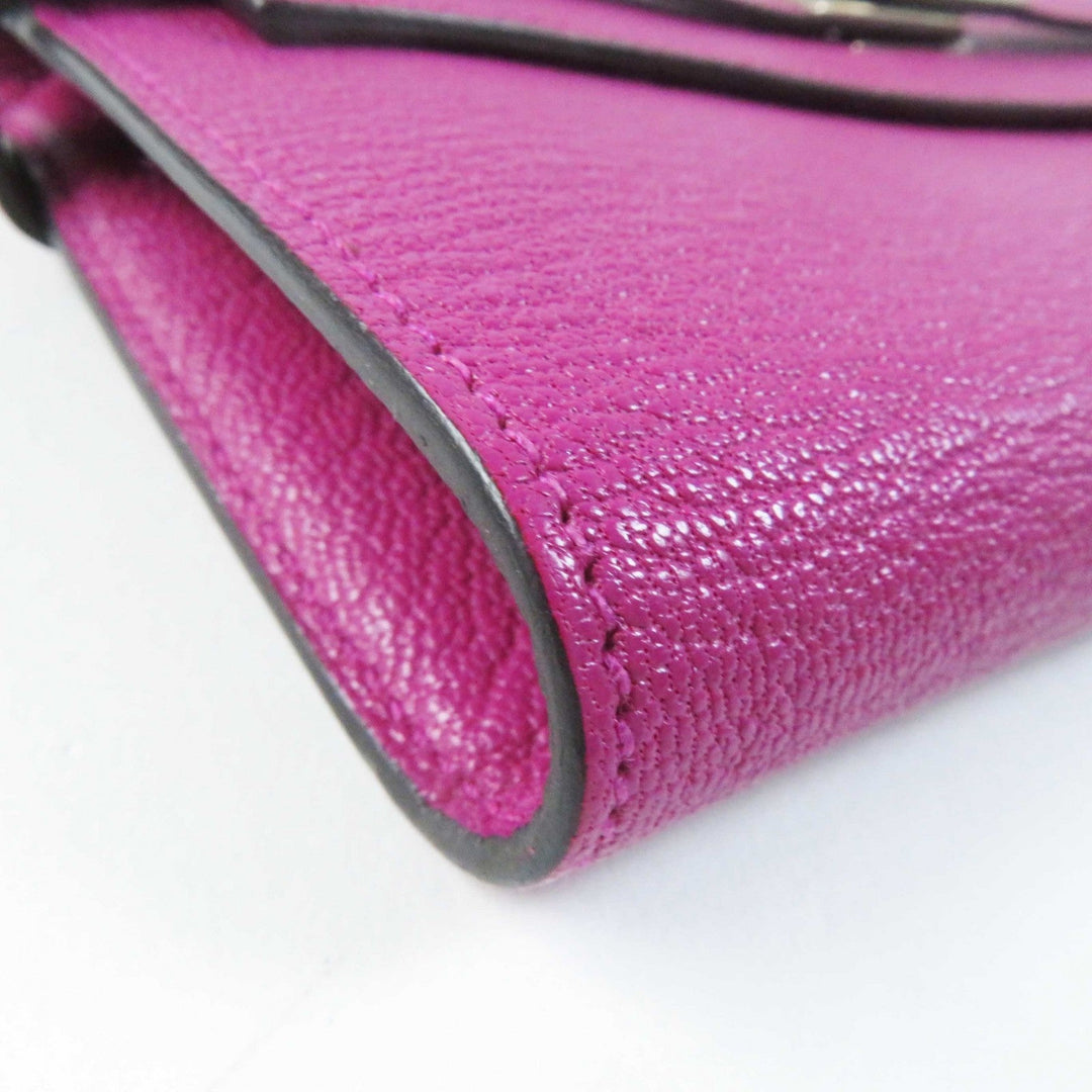 HERMES Long Wallet Purse Shave Rose purple Kelly wallet Women Used Authentic