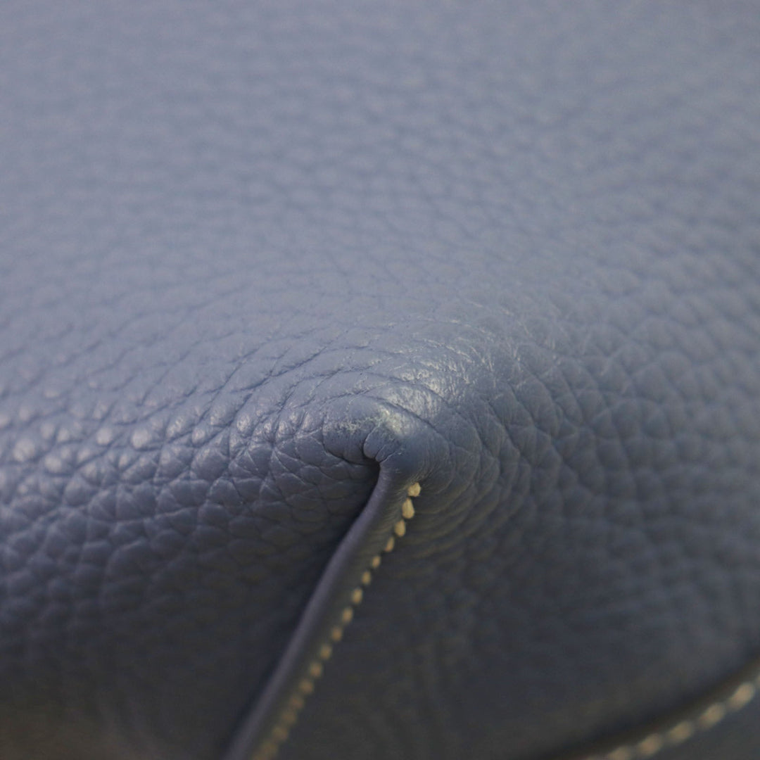 HERMES Tote Bag Taurillon Clemence Leather Blue Brighton Beton Doble Sense 45 mens Used Authentic
