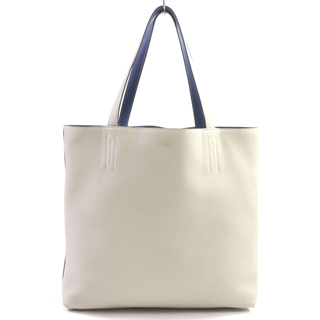 HERMES Tote Bag Taurillon Clemence Leather Blue Brighton Beton Doble Sense 45 mens Used Authentic
