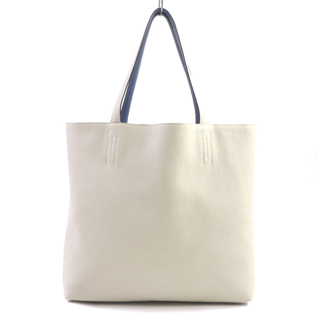 HERMES Tote Bag Taurillon Clemence Leather Blue Brighton Beton Doble Sense 45 mens Used Authentic