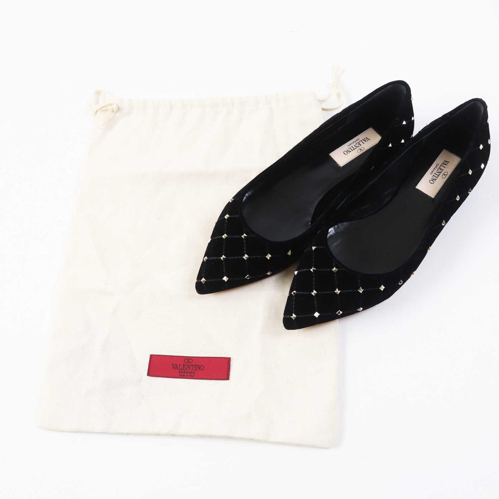 Valentino Garavani pumps Velvet, some with rock studs black Women 36 Used Authentic
