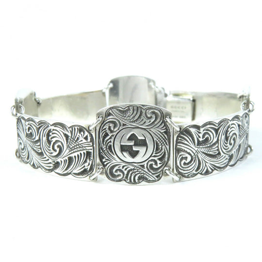GUCCI bracelet Main: AG925, : Metal Silver Arabesque mens 17 Used Authentic