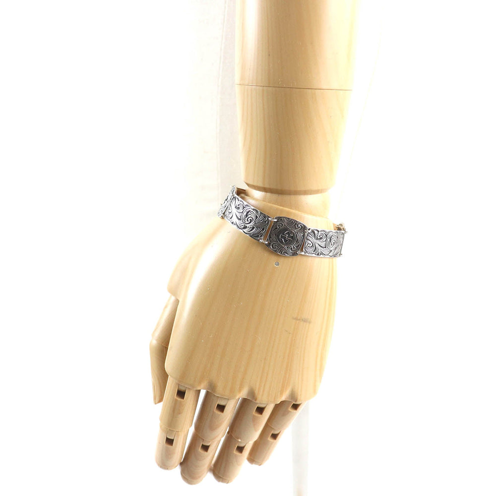 GUCCI bracelet Main: AG925, : Metal Silver Arabesque mens 17 Used Authentic