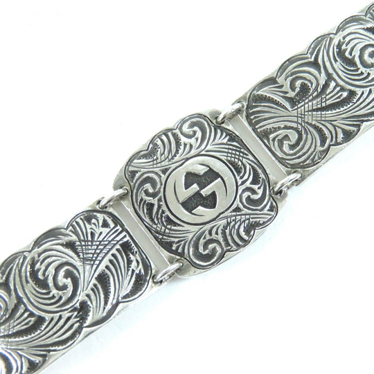 GUCCI bracelet Main: AG925, : Metal Silver Arabesque mens 17 Used Authentic