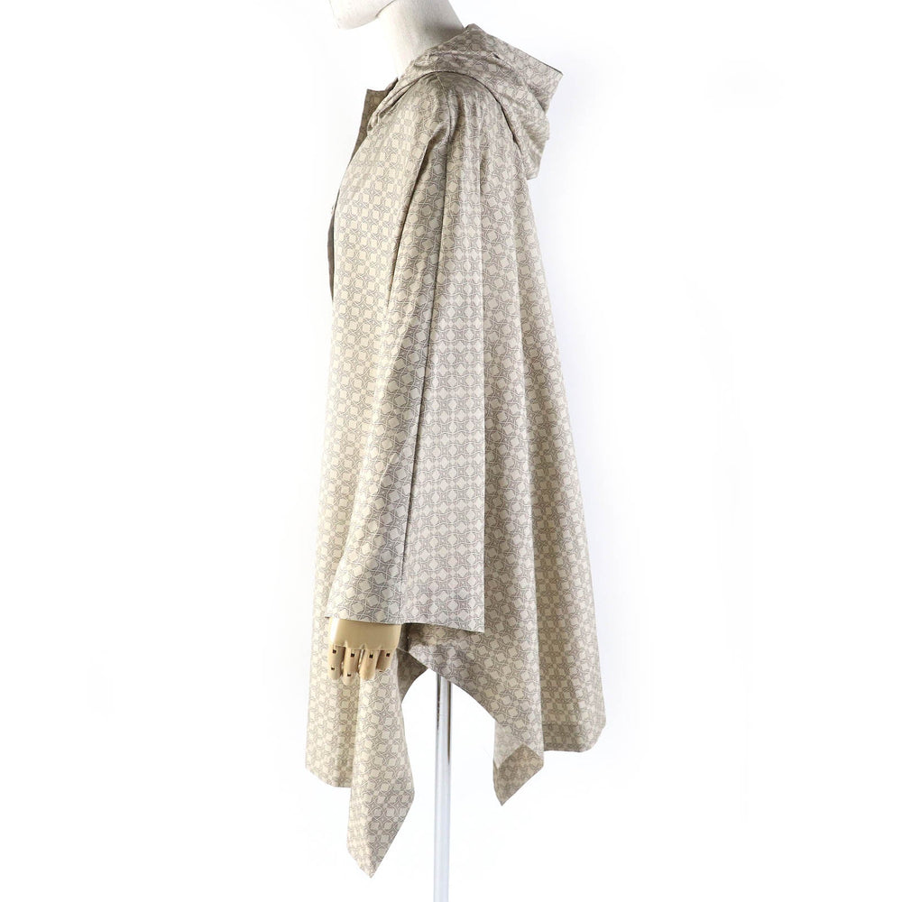 Mackintosh poncho Main: 100% polyester (silicon type resin coating) Beige type Handwritten Andrew Taffeta Poncho Women 38 Used Authentic