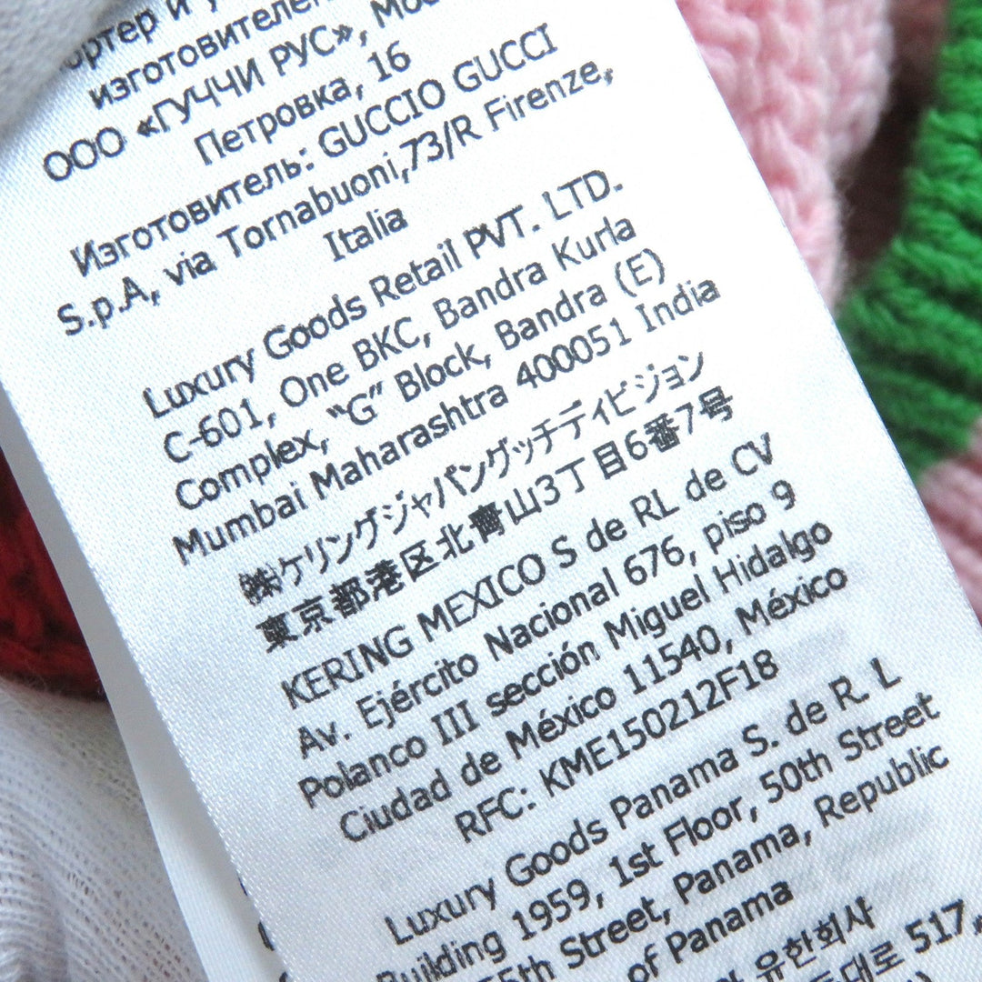 GUCCI one piece 717710 Main: 100% wool, embroidery: 64% mohair, 32% nylon, 4% wool Pink multicolor Women XS Used Authentic