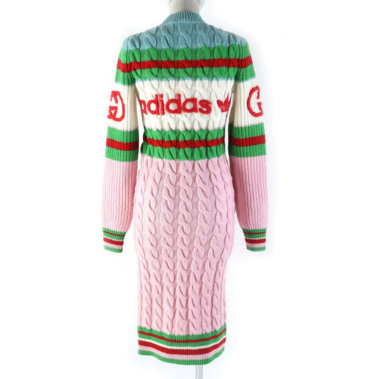 GUCCI one piece 717710 Main: 100% wool, embroidery: 64% mohair, 32% nylon, 4% wool Pink multicolor Women XS Used Authentic