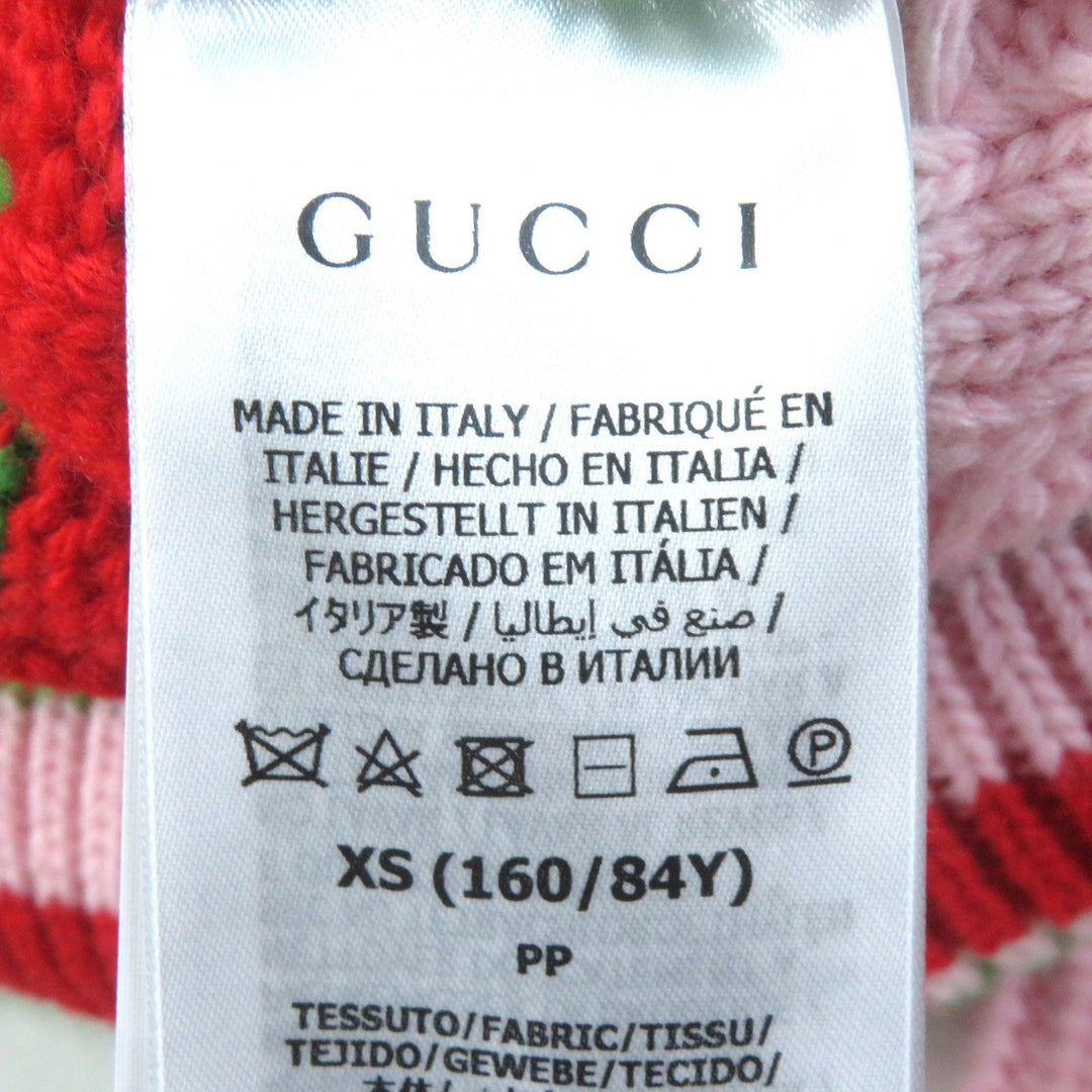 GUCCI one piece 717710 Main: 100% wool, embroidery: 64% mohair, 32% nylon, 4% wool Pink multicolor Women XS Used Authentic