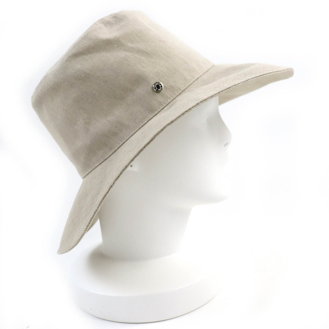 HERMES hat 191016N Outer: 86% linen, Outer: 7% acrylic, Outer: 7% acetate, Lining trim: 100% linen Light beige, SABLE CHAPEAU FEMME RIVOLI LIN PAPER Women 57 Used Authentic