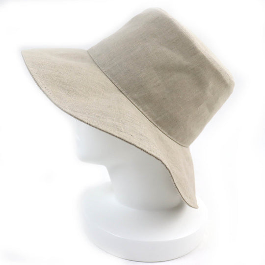 HERMES hat 191016N Outer: 86% linen, Outer: 7% acrylic, Outer: 7% acetate, Lining trim: 100% linen Light beige, SABLE CHAPEAU FEMME RIVOLI LIN PAPER Women 57 Used Authentic