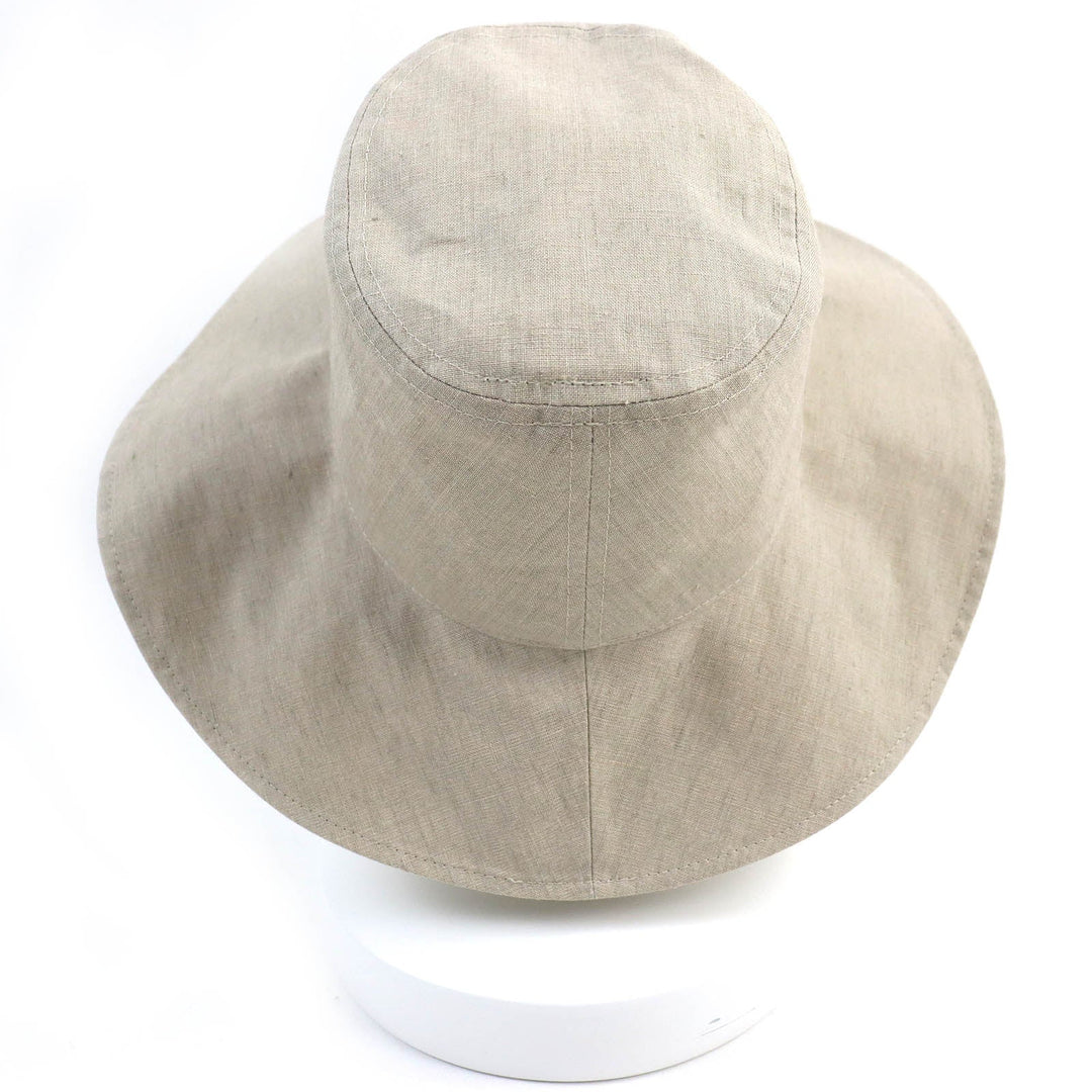 HERMES hat 191016N Outer: 86% linen, Outer: 7% acrylic, Outer: 7% acetate, Lining trim: 100% linen Light beige, SABLE CHAPEAU FEMME RIVOLI LIN PAPER Women 57 Used Authentic