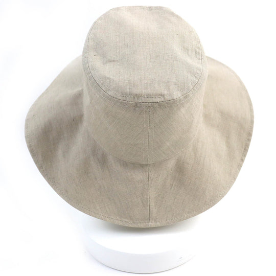 HERMES hat 191016N Outer: 86% linen, Outer: 7% acrylic, Outer: 7% acetate, Lining trim: 100% linen Light beige, SABLE CHAPEAU FEMME RIVOLI LIN PAPER Women 57 Used Authentic