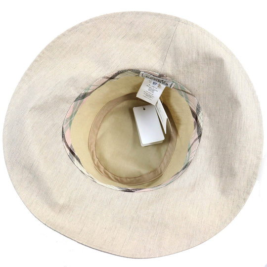 HERMES hat 191016N Outer: 86% linen, Outer: 7% acrylic, Outer: 7% acetate, Lining trim: 100% linen Light beige, SABLE CHAPEAU FEMME RIVOLI LIN PAPER Women 57 Used Authentic
