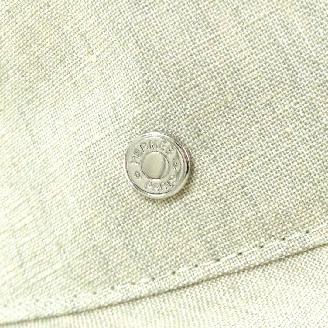 HERMES hat 191016N Outer: 86% linen, Outer: 7% acrylic, Outer: 7% acetate, Lining trim: 100% linen Light beige, SABLE CHAPEAU FEMME RIVOLI LIN PAPER Women 57 Used Authentic