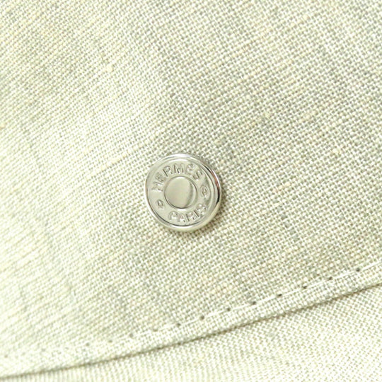 HERMES hat 191016N Outer: 86% linen, Outer: 7% acrylic, Outer: 7% acetate, Lining trim: 100% linen Light beige, SABLE CHAPEAU FEMME RIVOLI LIN PAPER Women 57 Used Authentic