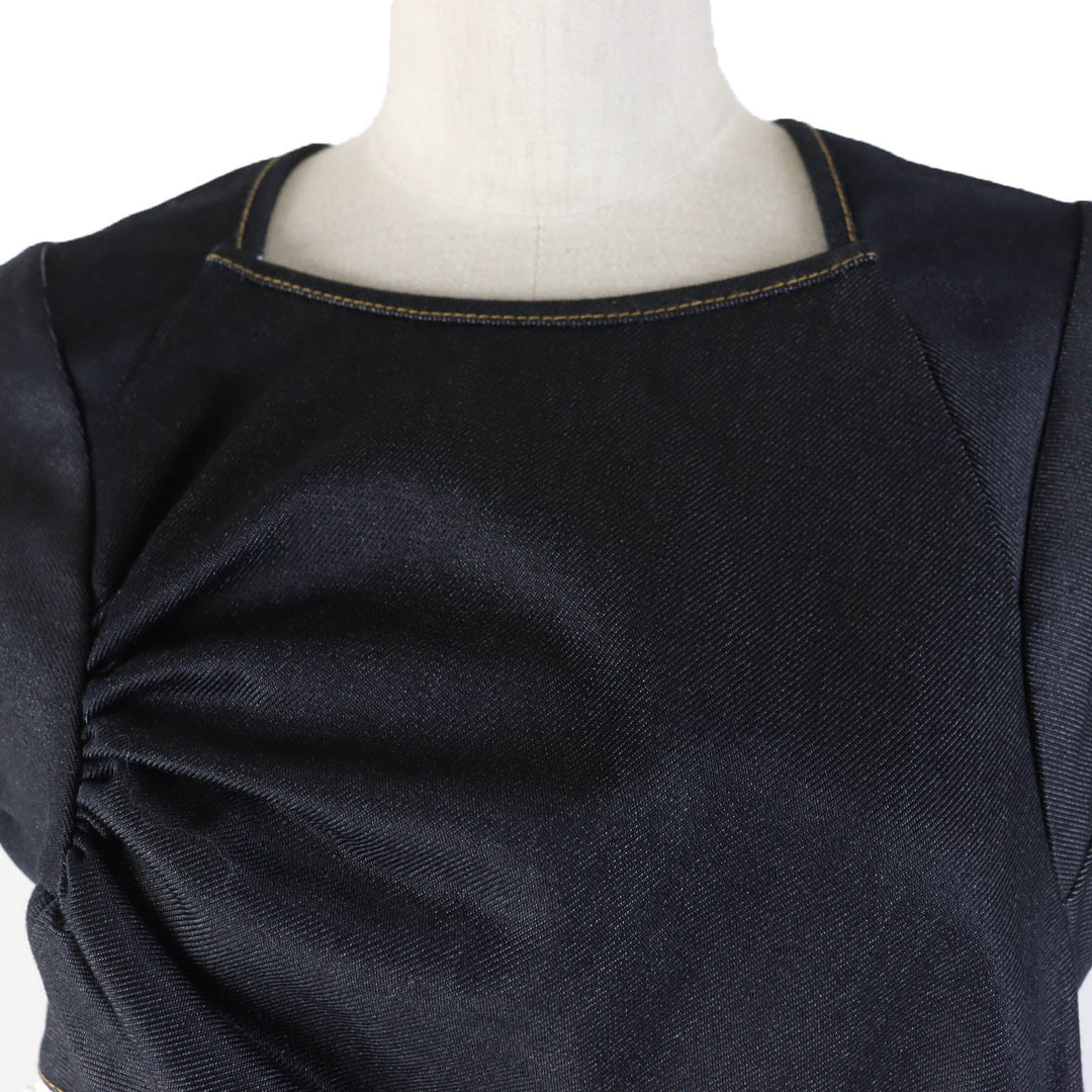JUNYA WATANABE COMME des GARCONS one piece XB-O008 Main: 100% polyester, Lace: Upper thread 100% rayon, Lower thread 100% cotton Indigo Women XS Used Authentic