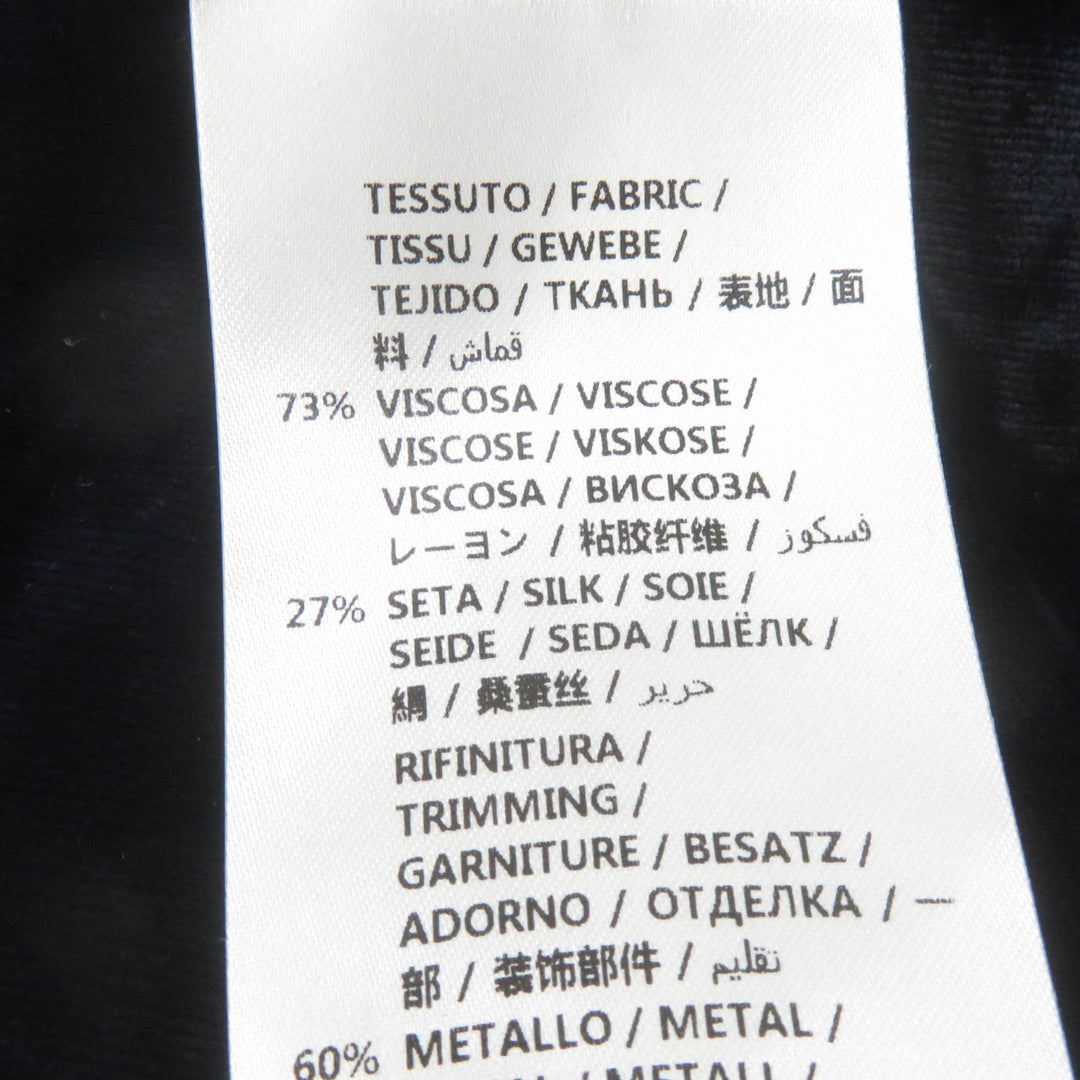 GUCCI Pants 493591 Main: 73% rayon, Main: 27% silk, Part: 100% silk, Lining: 71% acetate, Lining: 29% silk, Part: 60% metal, 40% glass Navy Women 36 Used Authentic