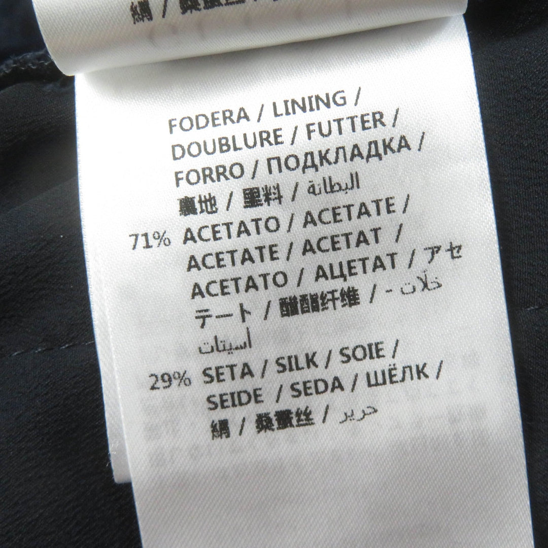 GUCCI Pants 493591 Main: 73% rayon, Main: 27% silk, Part: 100% silk, Lining: 71% acetate, Lining: 29% silk, Part: 60% metal, 40% glass Navy Women 36 Used Authentic