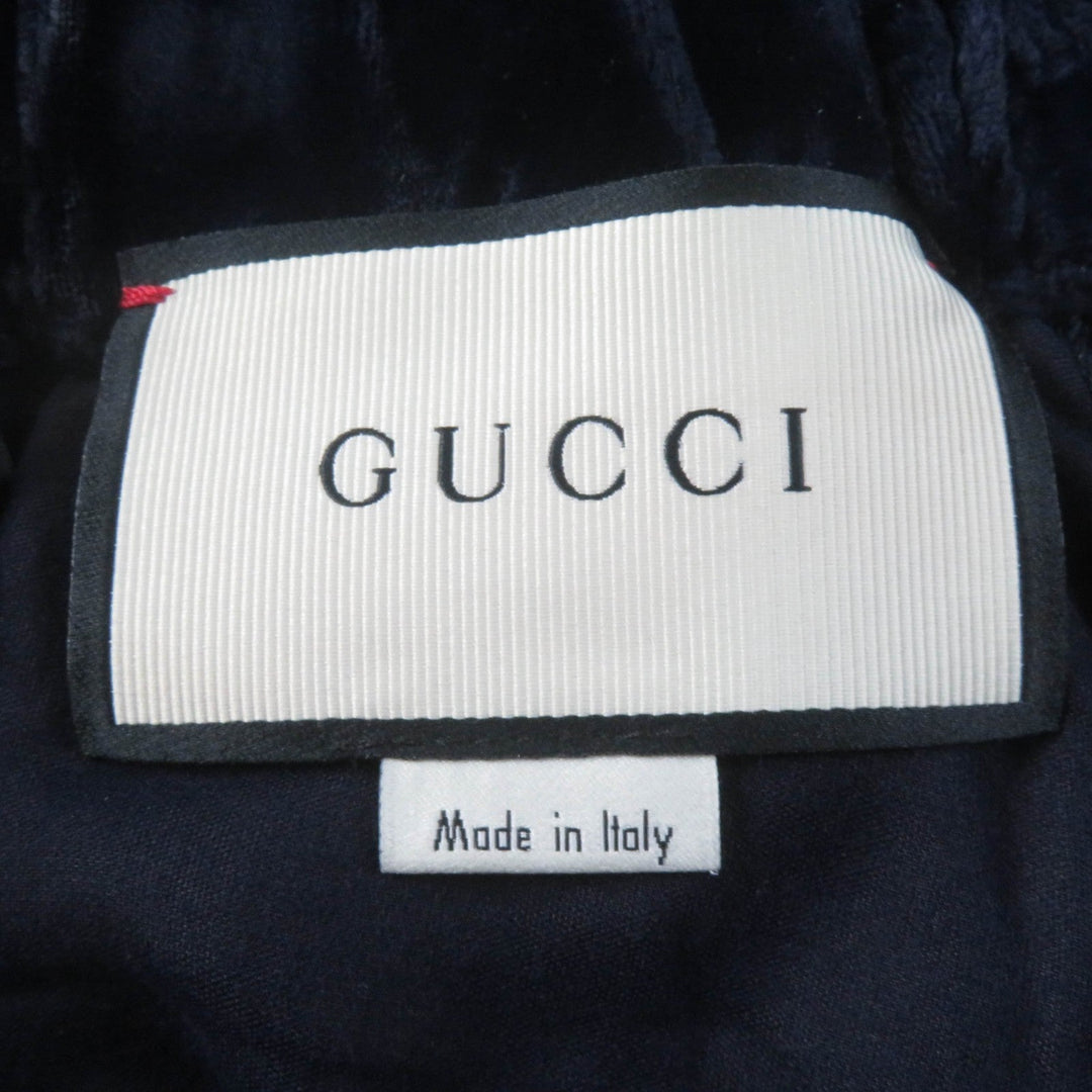 GUCCI Pants 493591 Main: 73% rayon, Main: 27% silk, Part: 100% silk, Lining: 71% acetate, Lining: 29% silk, Part: 60% metal, 40% glass Navy Women 36 Used Authentic