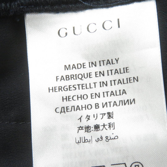 GUCCI Pants 493591 Main: 73% rayon, Main: 27% silk, Part: 100% silk, Lining: 71% acetate, Lining: 29% silk, Part: 60% metal, 40% glass Navy Women 36 Used Authentic