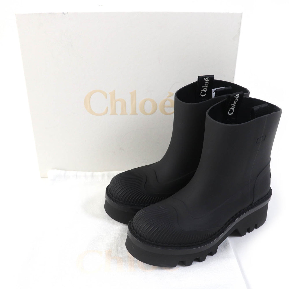 Chloe boots CHC23A904FP Main: Rubber black RAINA Women 37 Used Authentic