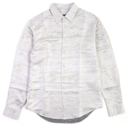 LOUIS VUITTON Long sleeve shirt HLS90W Outer material: silk 100% Light gray mens S Used Authentic