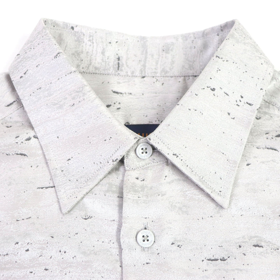 LOUIS VUITTON Long sleeve shirt HLS90W Outer material: silk 100% Light gray mens S Used Authentic
