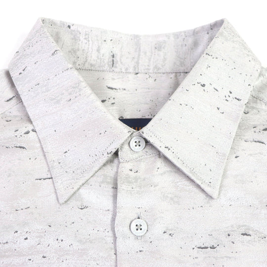 LOUIS VUITTON Long sleeve shirt HLS90W Outer material: silk 100% Light gray mens S Used Authentic