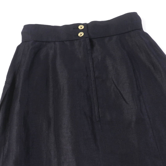CHANEL Tight Skirt 150466D4 A250078 Main: 100% linen, lining: 100% silk black Women 34 Used Authentic