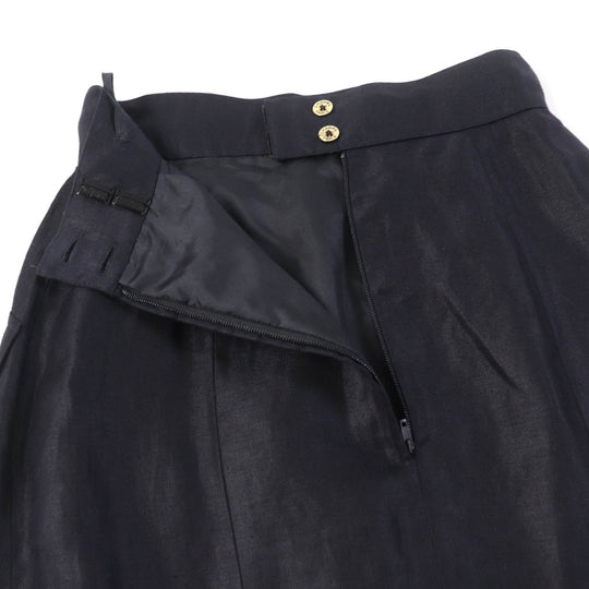 CHANEL Tight Skirt 150466D4 A250078 Main: 100% linen, lining: 100% silk black Women 34 Used Authentic
