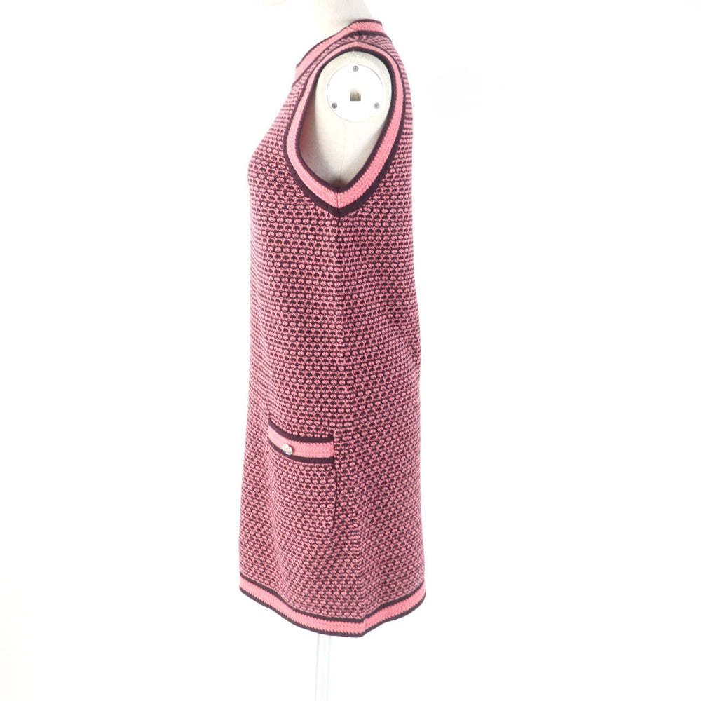 CHANEL one piece P75435K10790 Main: 100% cashmere Pink brown Women 36 Used Authentic