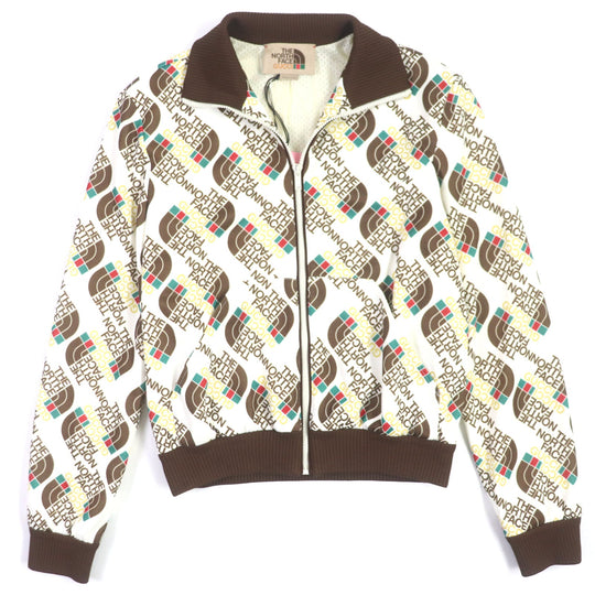 GUCCI Track jacket 651321 Outer: 55% polyester, Outer: 45% cotton, Lining: 100% polyester, Part: 93% polyester, Part: 5% nylon, : 2% polyurethane Brown white mens XS Used Authentic