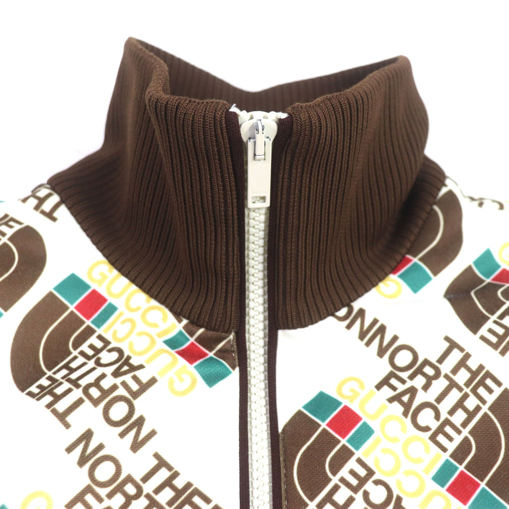 GUCCI Track jacket 651321 Outer: 55% polyester, Outer: 45% cotton, Lining: 100% polyester, Part: 93% polyester, Part: 5% nylon, : 2% polyurethane Brown white mens XS Used Authentic
