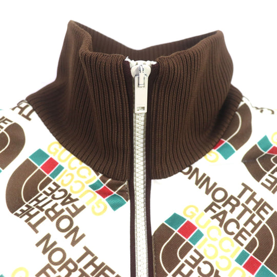 GUCCI Track jacket 651321 Outer: 55% polyester, Outer: 45% cotton, Lining: 100% polyester, Part: 93% polyester, Part: 5% nylon, : 2% polyurethane Brown white mens XS Used Authentic