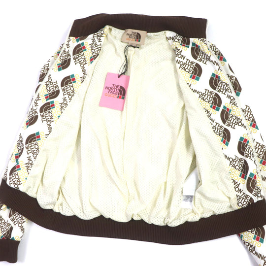 GUCCI Track jacket 651321 Outer: 55% polyester, Outer: 45% cotton, Lining: 100% polyester, Part: 93% polyester, Part: 5% nylon, : 2% polyurethane Brown white mens XS Used Authentic