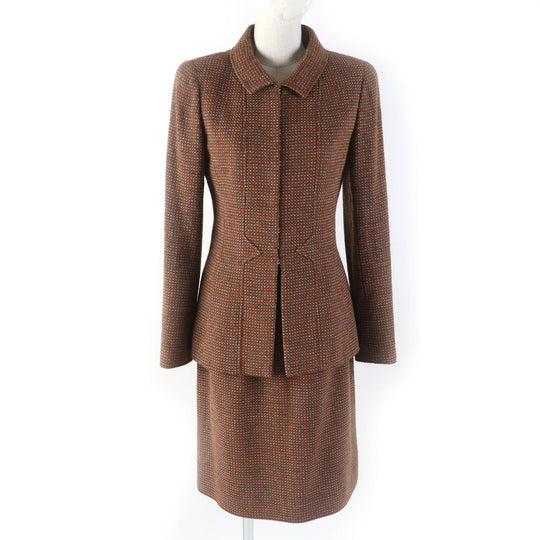 CHANEL setup P08097 96A Outer: 75% wool, Outer: 25% nylon, Lining: 95% silk, Lining: 5% polyurethane Brown type Women 38 Used Authentic