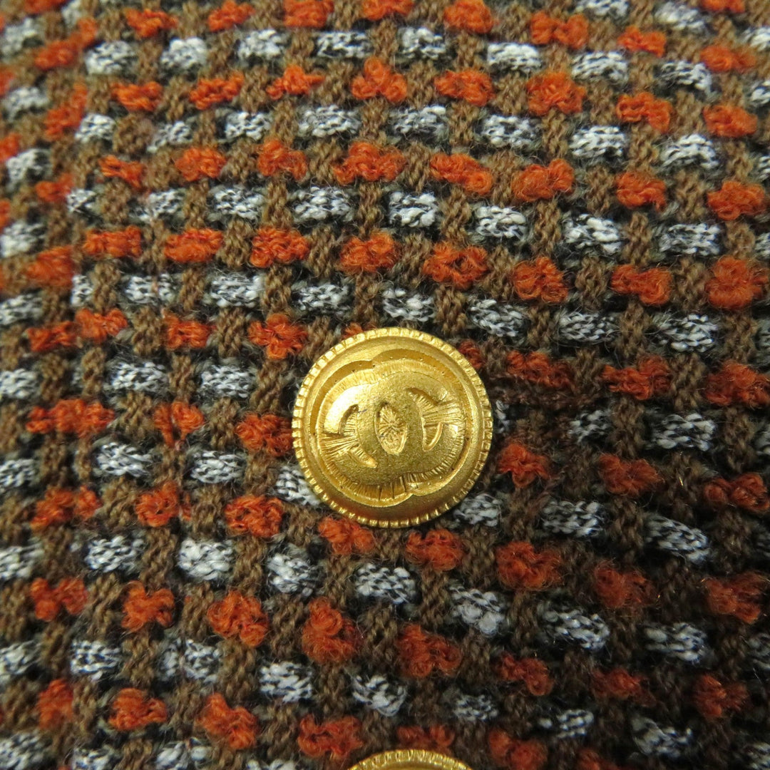 CHANEL setup P08097 96A Outer: 75% wool, Outer: 25% nylon, Lining: 95% silk, Lining: 5% polyurethane Brown type Women 38 Used Authentic