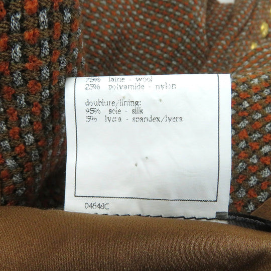 CHANEL setup P08097 96A Outer: 75% wool, Outer: 25% nylon, Lining: 95% silk, Lining: 5% polyurethane Brown type Women 38 Used Authentic
