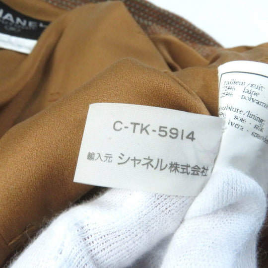 CHANEL setup P08097 96A Outer: 75% wool, Outer: 25% nylon, Lining: 95% silk, Lining: 5% polyurethane Brown type Women 38 Used Authentic