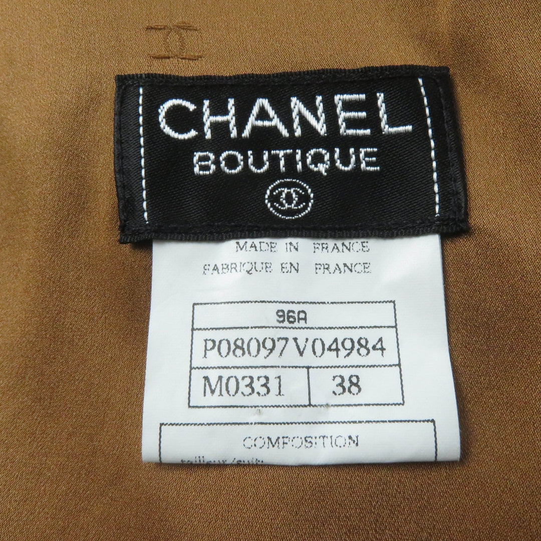 CHANEL setup P08097 96A Outer: 75% wool, Outer: 25% nylon, Lining: 95% silk, Lining: 5% polyurethane Brown type Women 38 Used Authentic