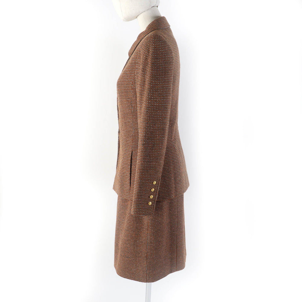 CHANEL setup P08097 96A Outer: 75% wool, Outer: 25% nylon, Lining: 95% silk, Lining: 5% polyurethane Brown type Women 38 Used Authentic